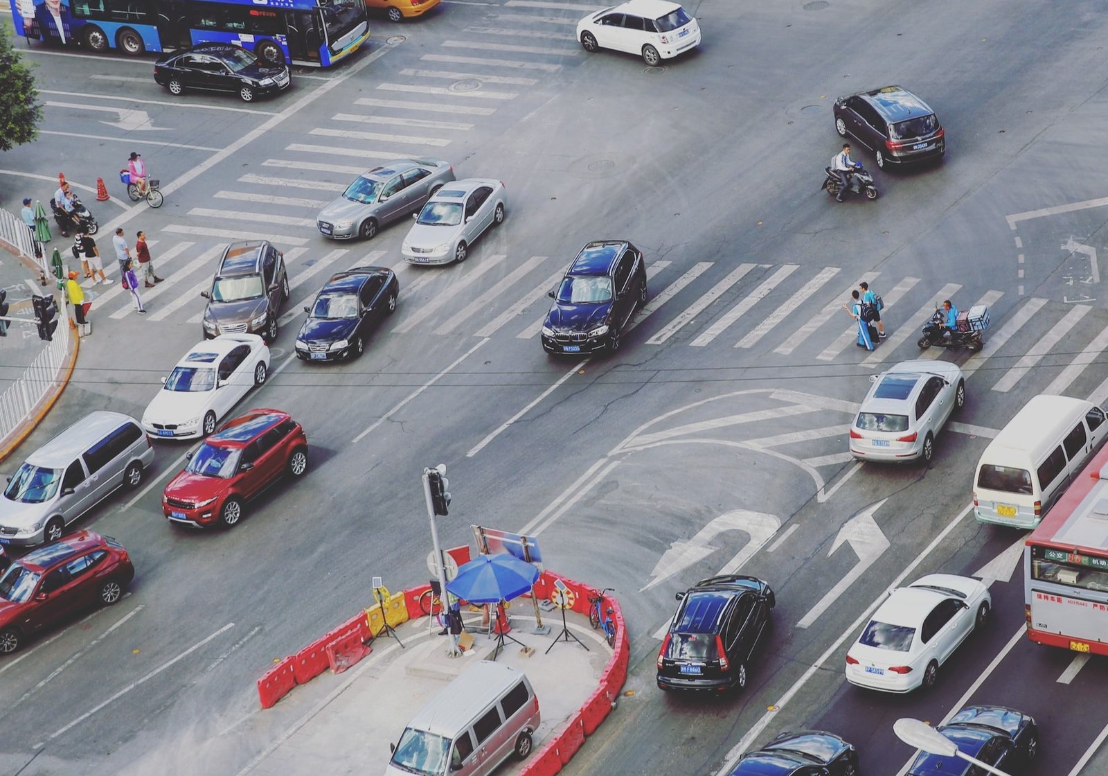 vehicles at an intersection